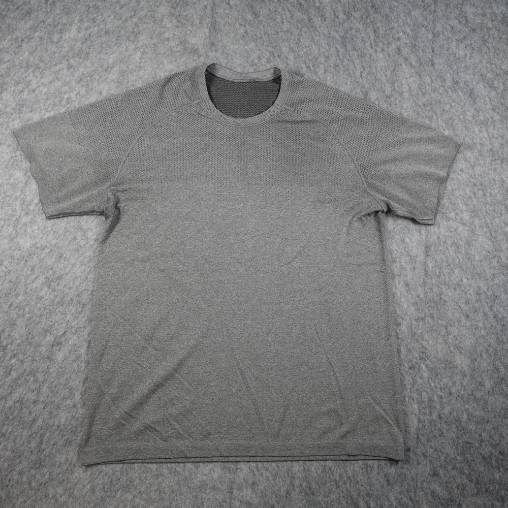 Lululemon Shirt Mens Large Grey Metal Vent Tech Seamless Short Sleeve Athletic